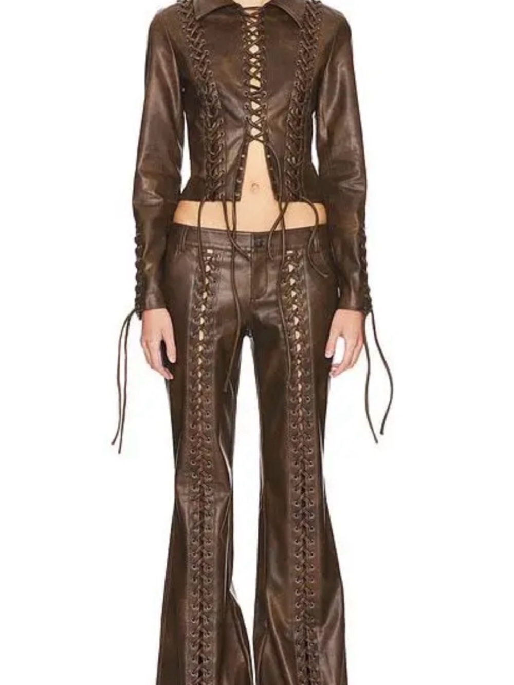 LOBA Amantilla Faux Leather Jacket in Brown